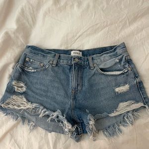 Pistola distressed blue Jean shorts